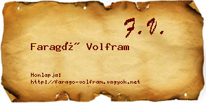 Faragó Volfram névjegykártya